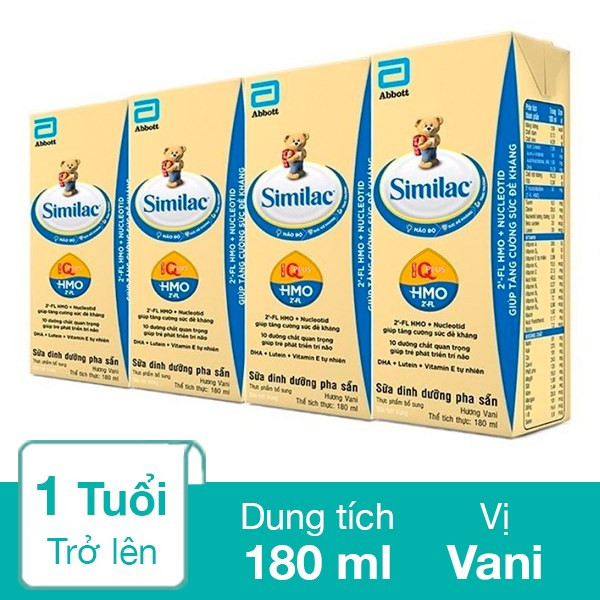 (HSD T10-2024) (Mẫu Mới) COMBO 4 Lốc 16 hộp Sữa Bột Pha Sẵn Similac IQ 180ml