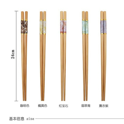 Bộ 10 đũa tre ăn cơm vân đá kháng khuẩn cao cấp Bamboo