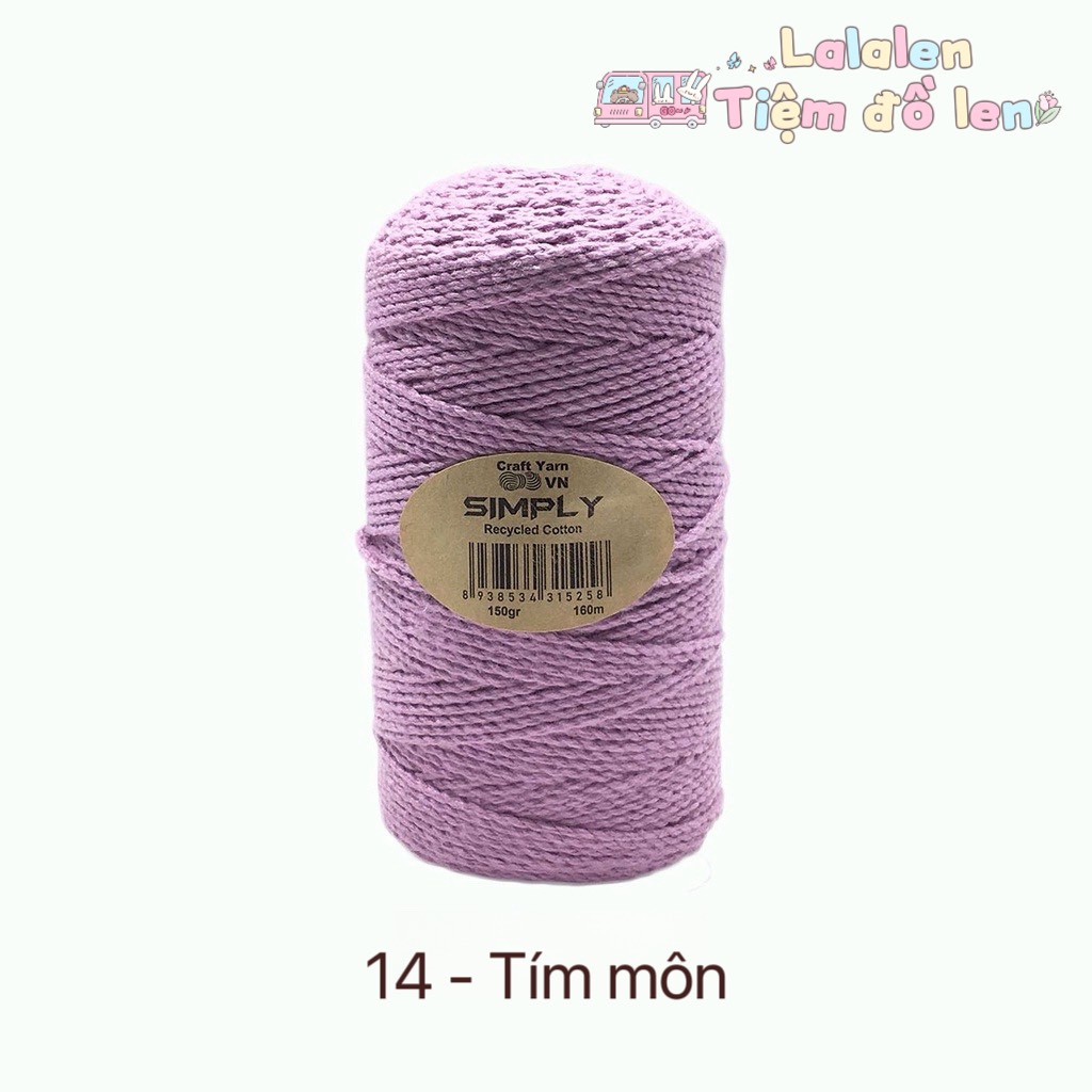 Sợi simply recycled cotton - cuộn 150gr