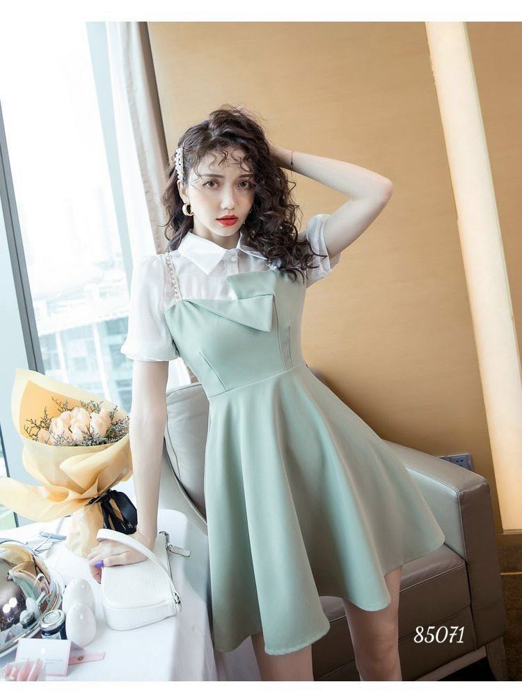 ĐẦM XÒE DỰ TIỆC TIỂU THƯ PHỐI CỔ SƠ MI SIÊU DỄ THƯƠNG