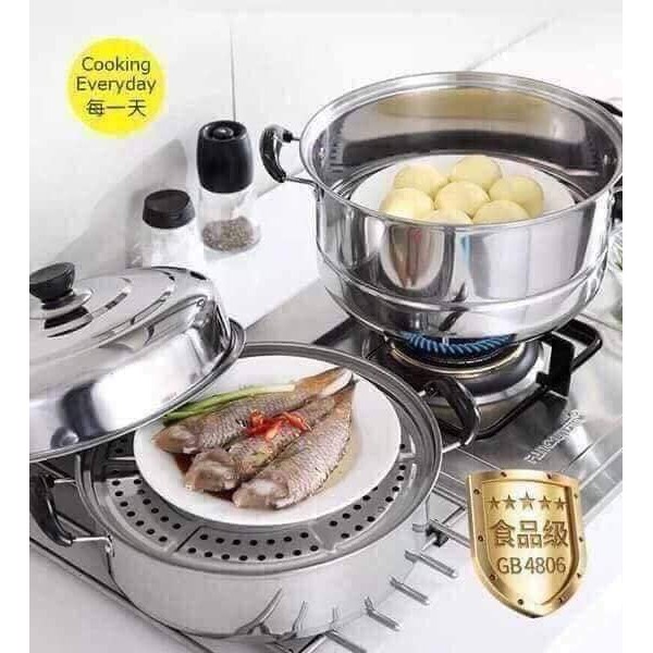 Nồi Hấp 3 Tầng Rộng 28Cm.