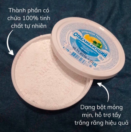 Bột Làm Trắng răng Vị Bạc Hà  Nga 75garm