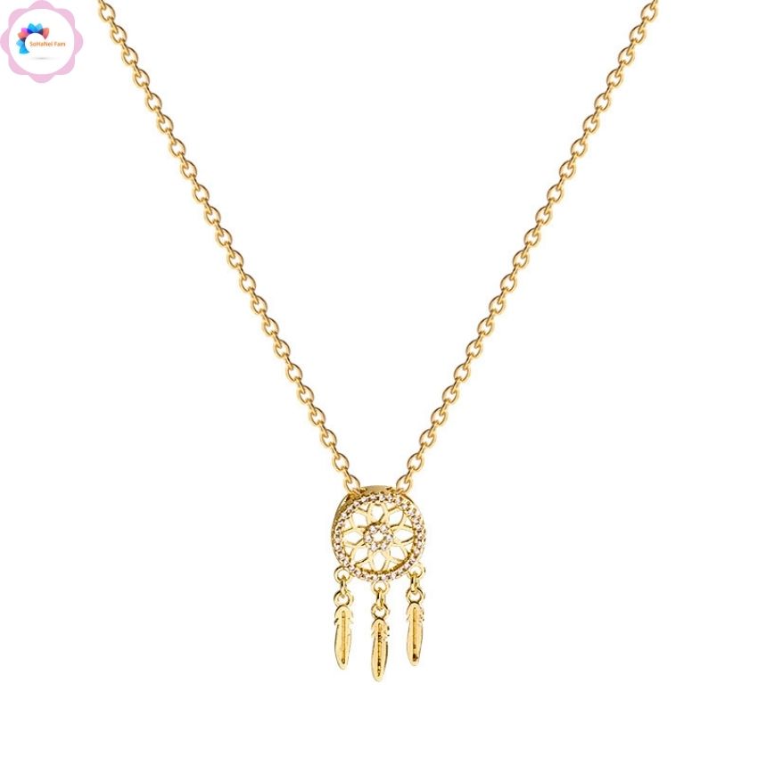 [HCM]Dây Chuyền Nữ Thời Trang 2020 Hình Vòng Bắt Mộng Dreamcatcher Xinh Xắn Bằng Thép Titan Phong Cách Nhật Hàn - SOHANEI FAM