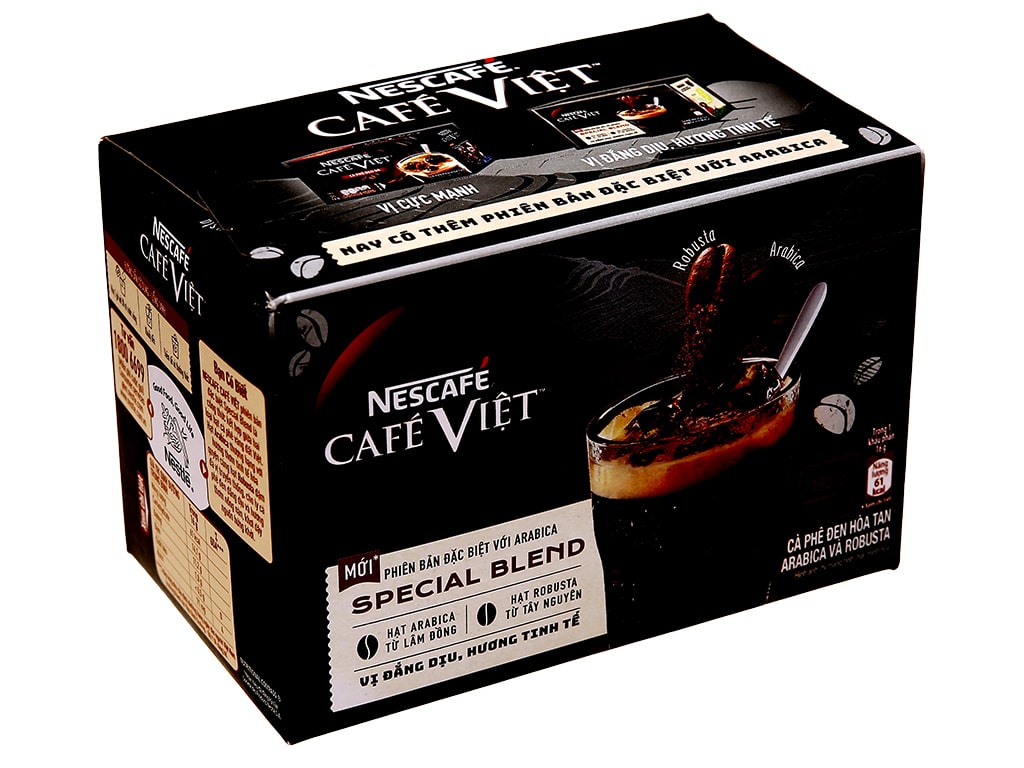Cafe Việt đen Arabica & Robusta (12 gói 16g)