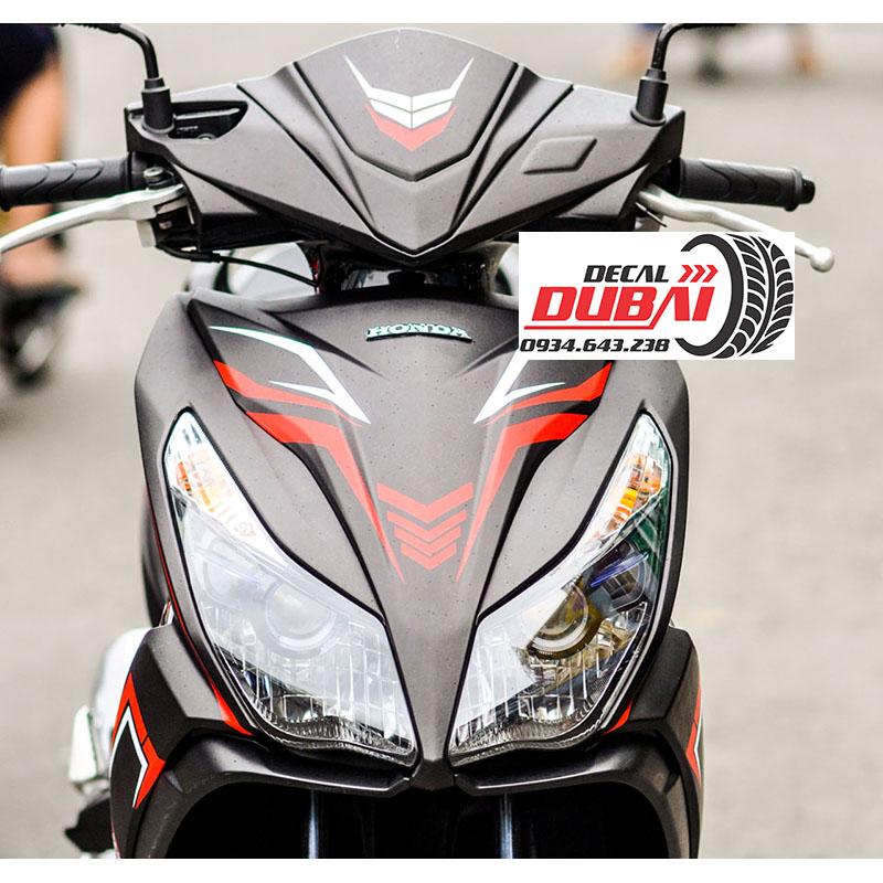 Tem Trùm Airblade Đen Viền Đỏ NHám