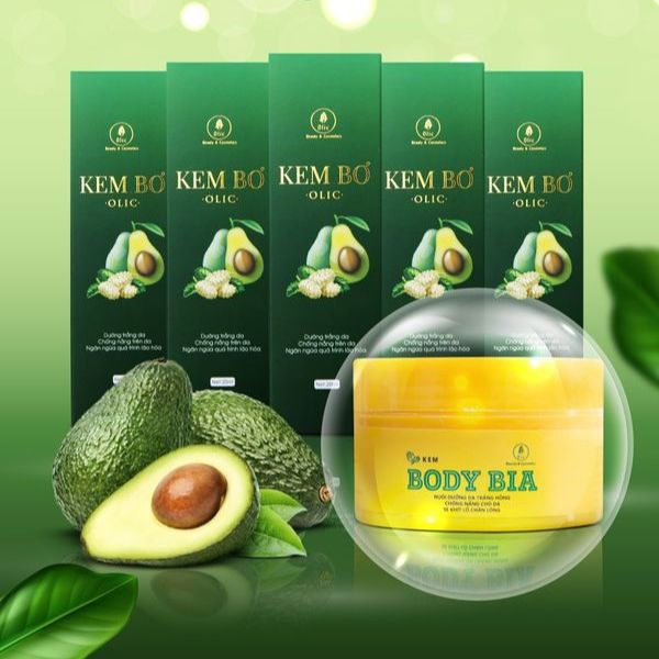 Combo sỉ 5 kem bơ tặng 1 body olic _liệu trình trắng sáng toàn diện.