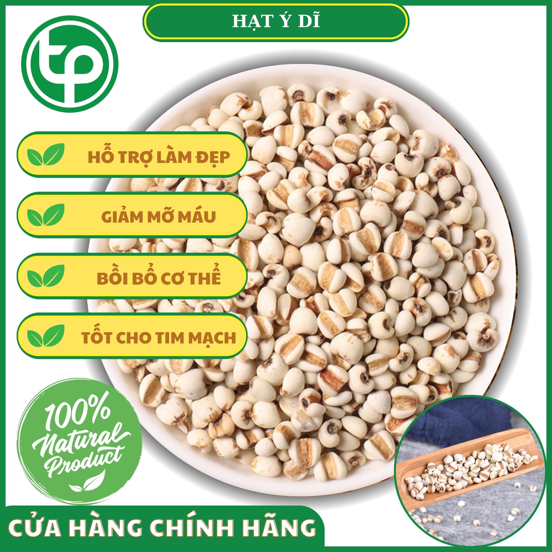 Hạt ý dĩ ( hạt bo bo ) 1kg - Tấn Phát