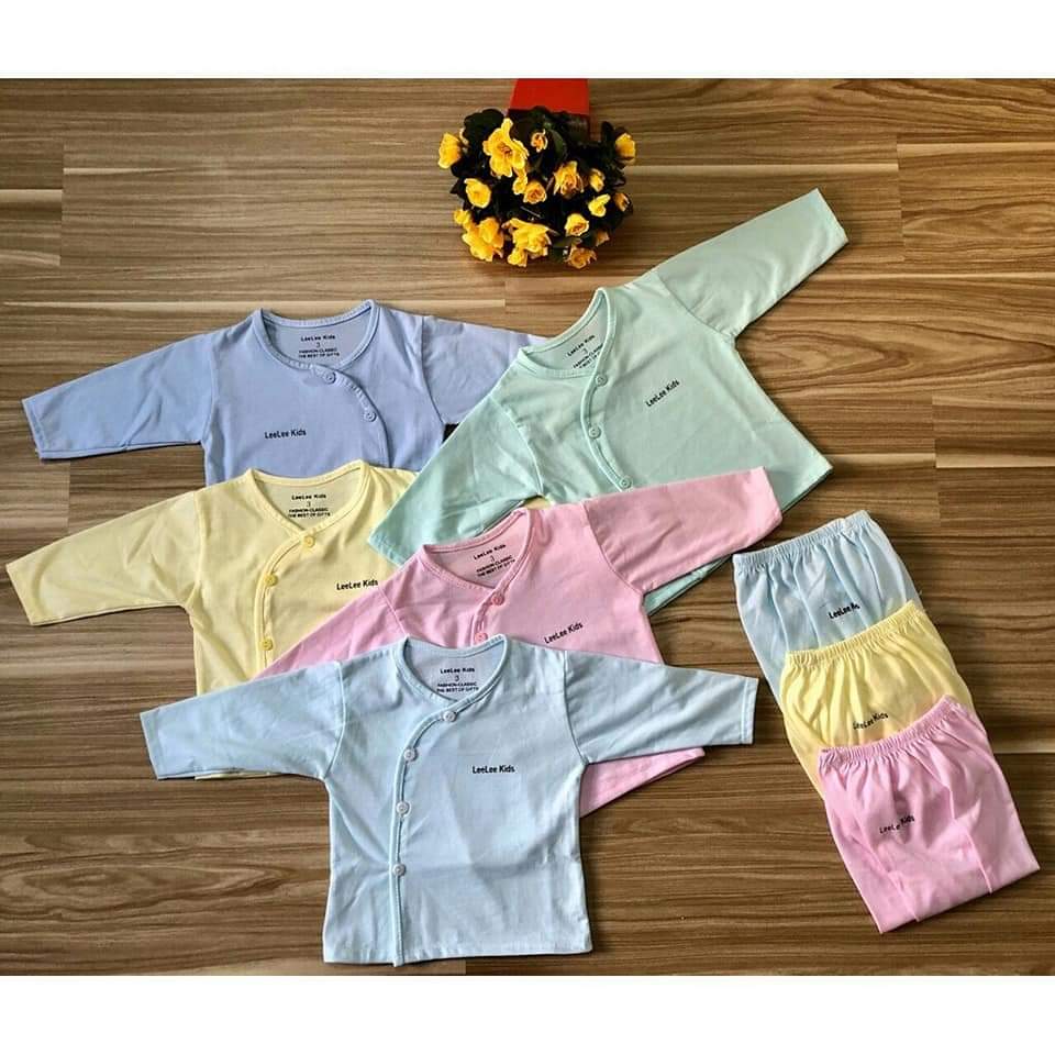 SÉT 5  BỘ SƠ SINH DÀI TAY CÀI CHÉO CHO BÉ ( KÈM QUÀ TẶNG )