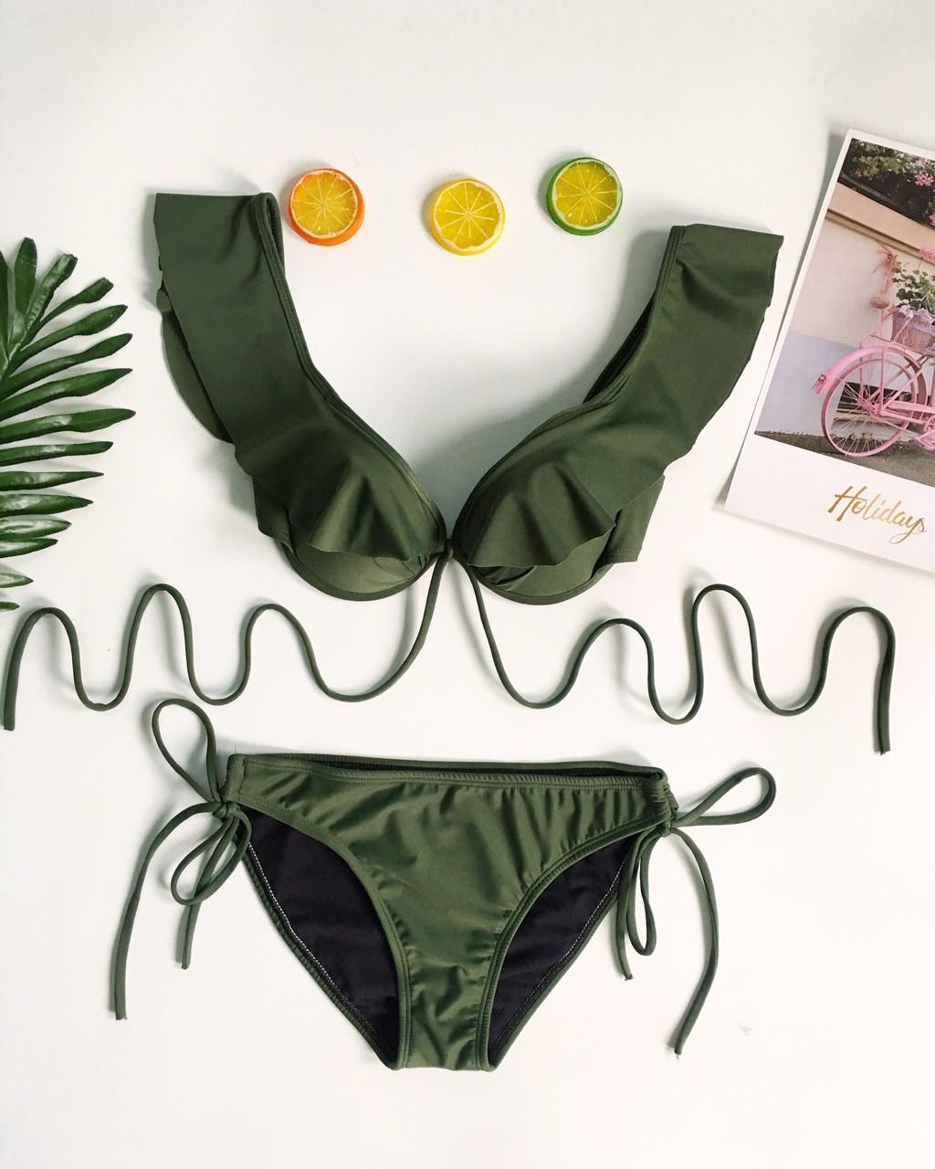 Bikini cánh tiên xanh rêu