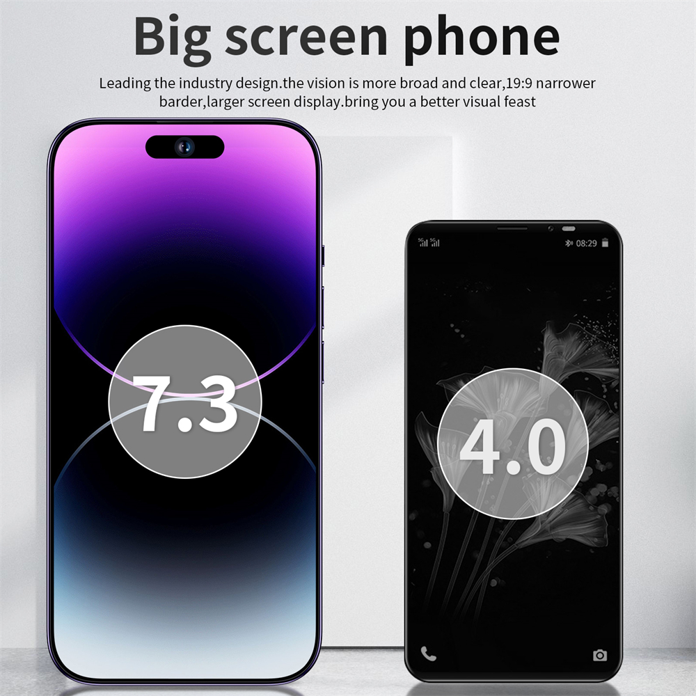 Mới 14 Pro Max Mở Khóa Vân Tay Điện Thoại Thông Minh Toàn Màn Hình 6.7 Inch Nhận Diện Khuôn Mặt Điện Thoại 4G/5G 6800MAh Điện Thoại Phiên Bản Toàn Cầu