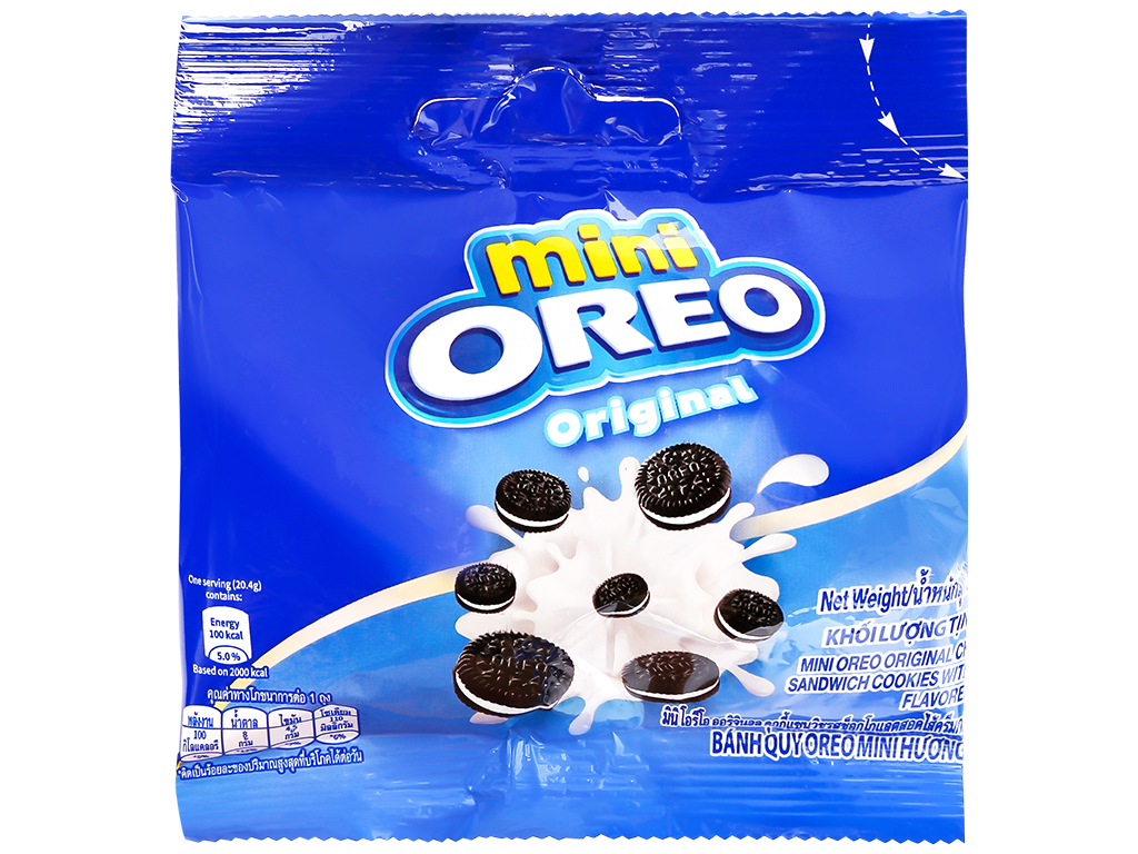 Bánh Oreo Mini Vanilla 20.4g (10 Gói)