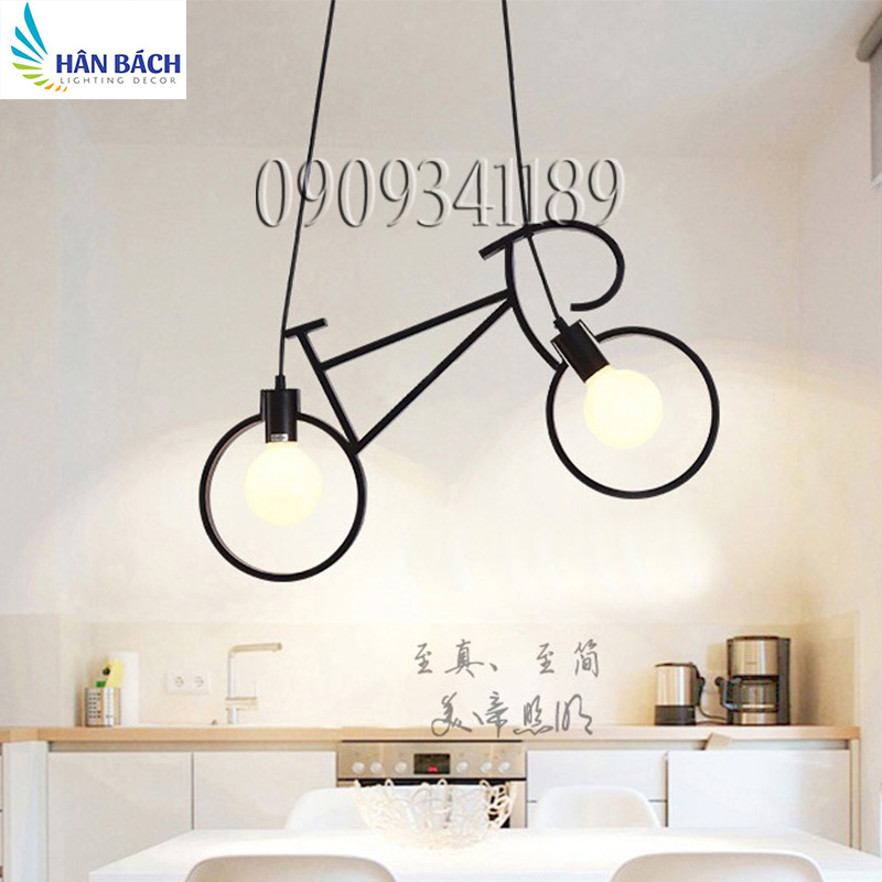 [HCM]Đèn thả trần trang trí xe đạp nhà quán cà phê
