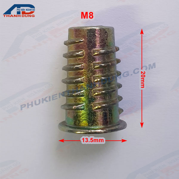 [Gói 10 cái]Ốc Cấy Gỗ Có Vành M8x20