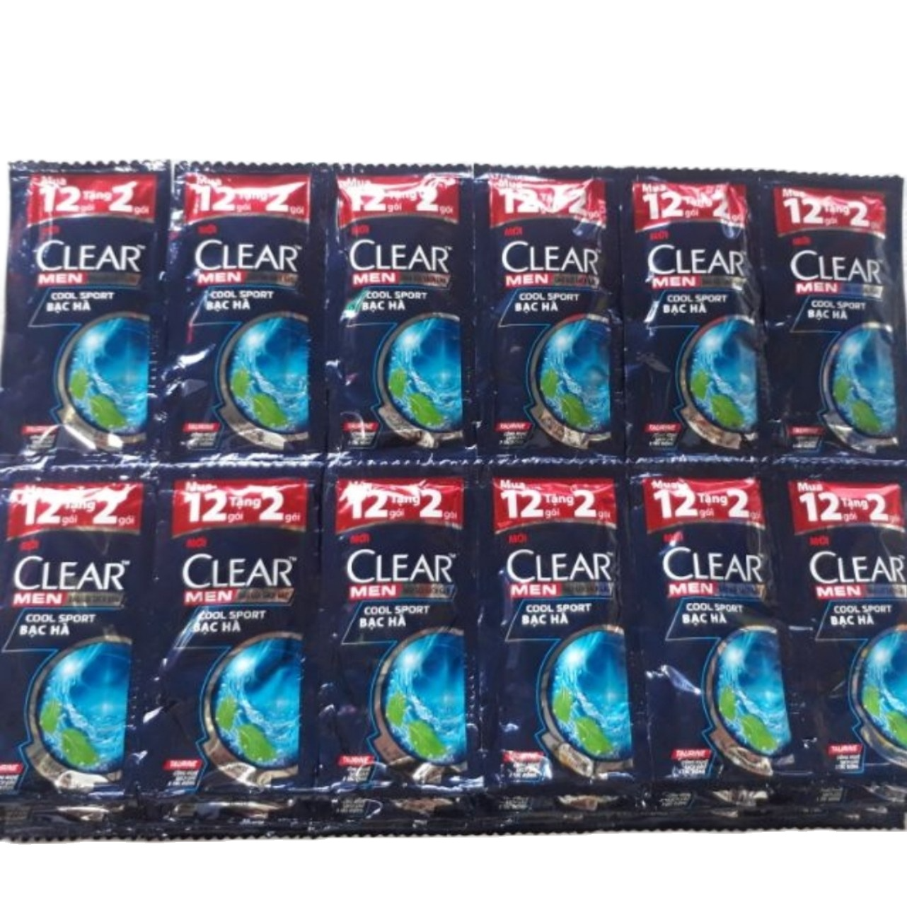 [HCM]12 gói Dầu Gội Clear Men Bạc Hà Mát Lạnh ( 6g/gói*12)