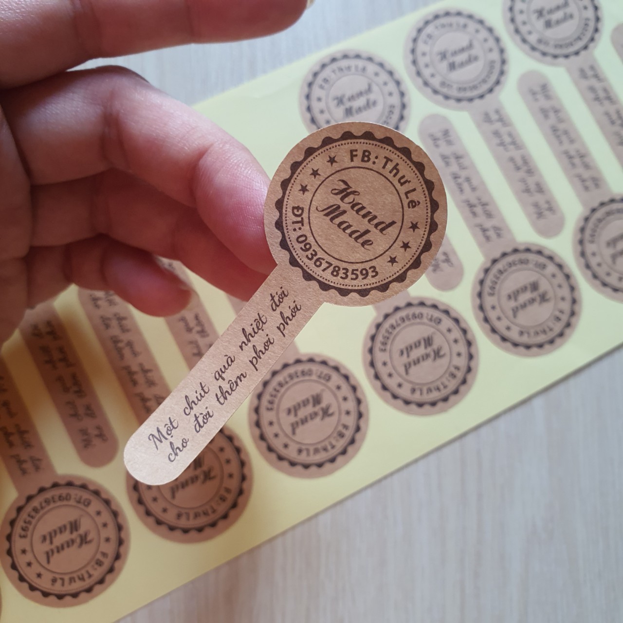 200 tem nhãn decal giấy 5cm tròn