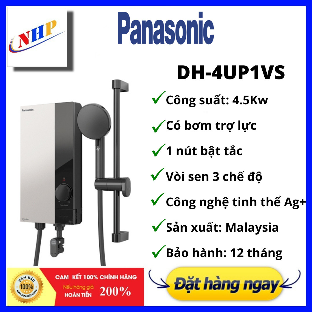 Máy nước nóng panasonic dh-4up1vs 4.5kw màu bạc đen mẫu mới