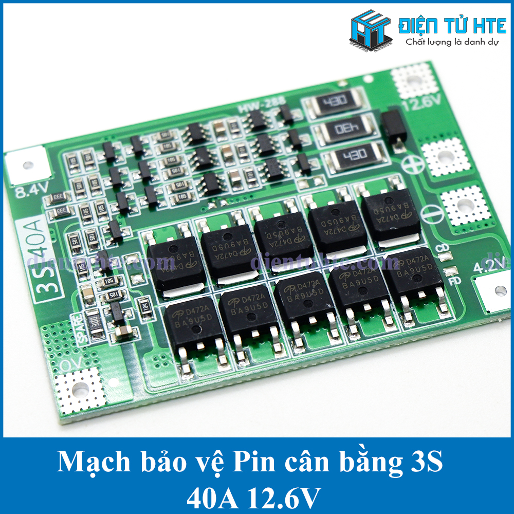 Mạch bảo vệ Pin cân bằng 3S 40A 12.6V