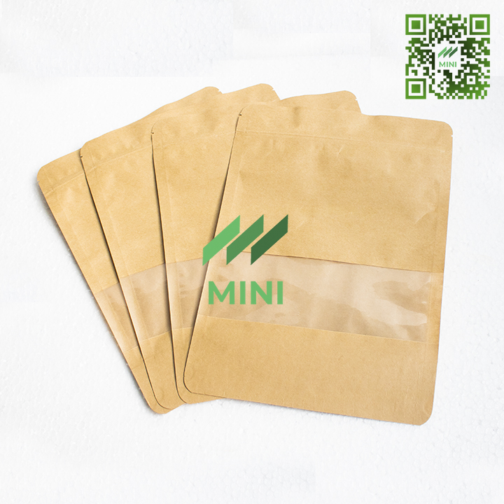 [1 Kg] Túi zip giấy Kraft có cửa sổ