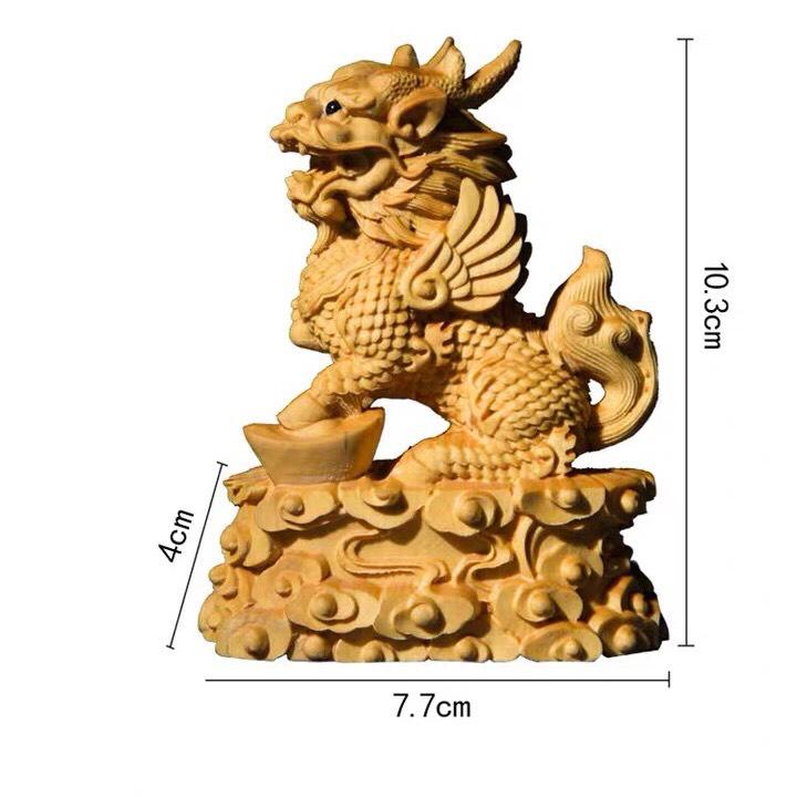 Cặp Kỳ Lân gỗ cỡ nhỏ - Gỗ Hoàng Dương
