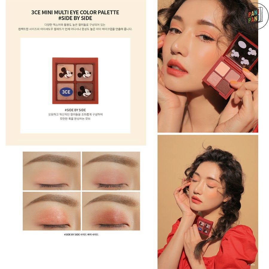 [HCM][100% Authentic] Bảng Phấn Mắt 4 Ô 3Ce Disney Side By Side Vỏ Đỏ