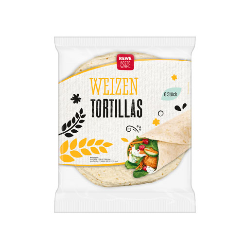 Vỏ bánh lúa mì Tortilla Wraps Weizen Rewe 432g