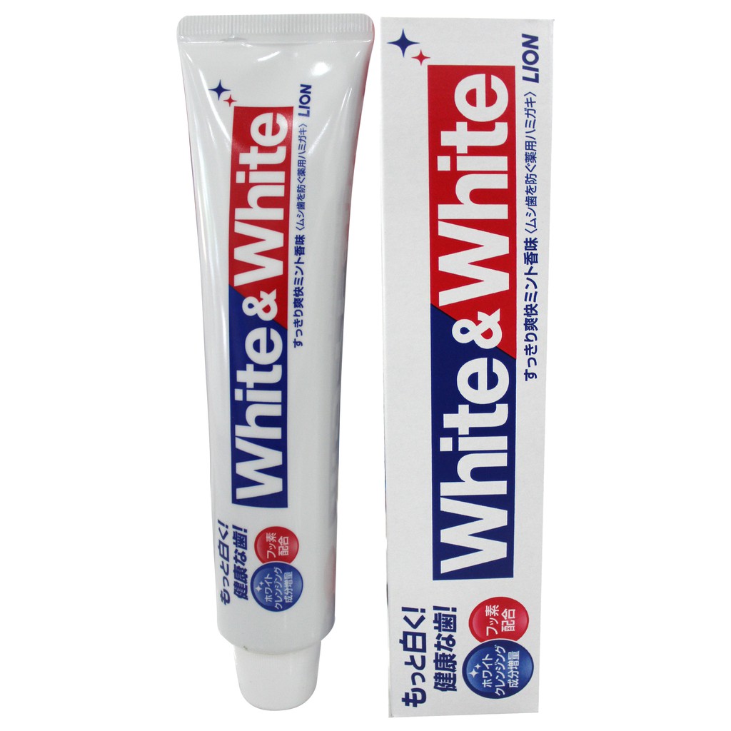 Kem đánh răng white & white nhật lion 150g
