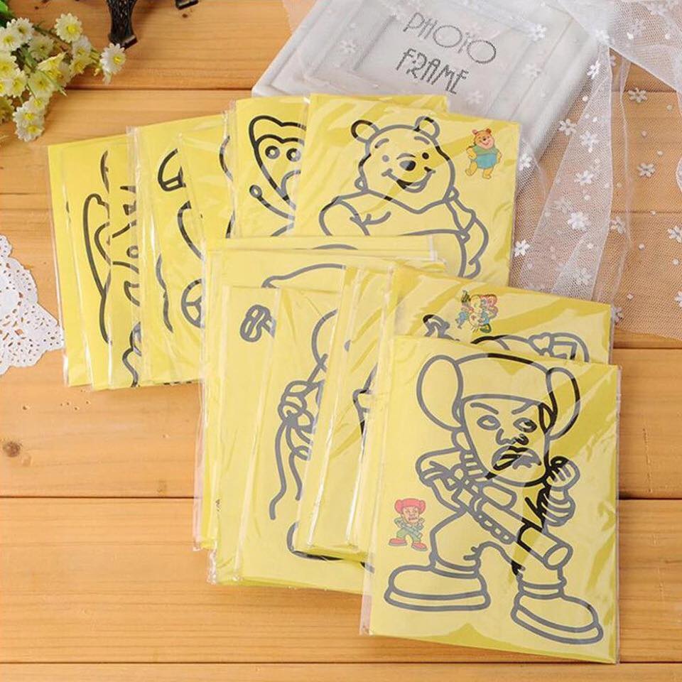 Children toy doll set 10 PCs 16x12cm sand paintings (random) for kids entertainment creative educational toy baby fine hands toy