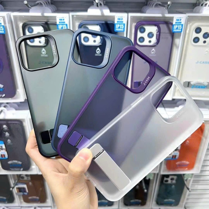 Ốp J-Case lưng nhám chống shock Kiêm giá đỡ Iphone 15 pro/ ip15 pro max