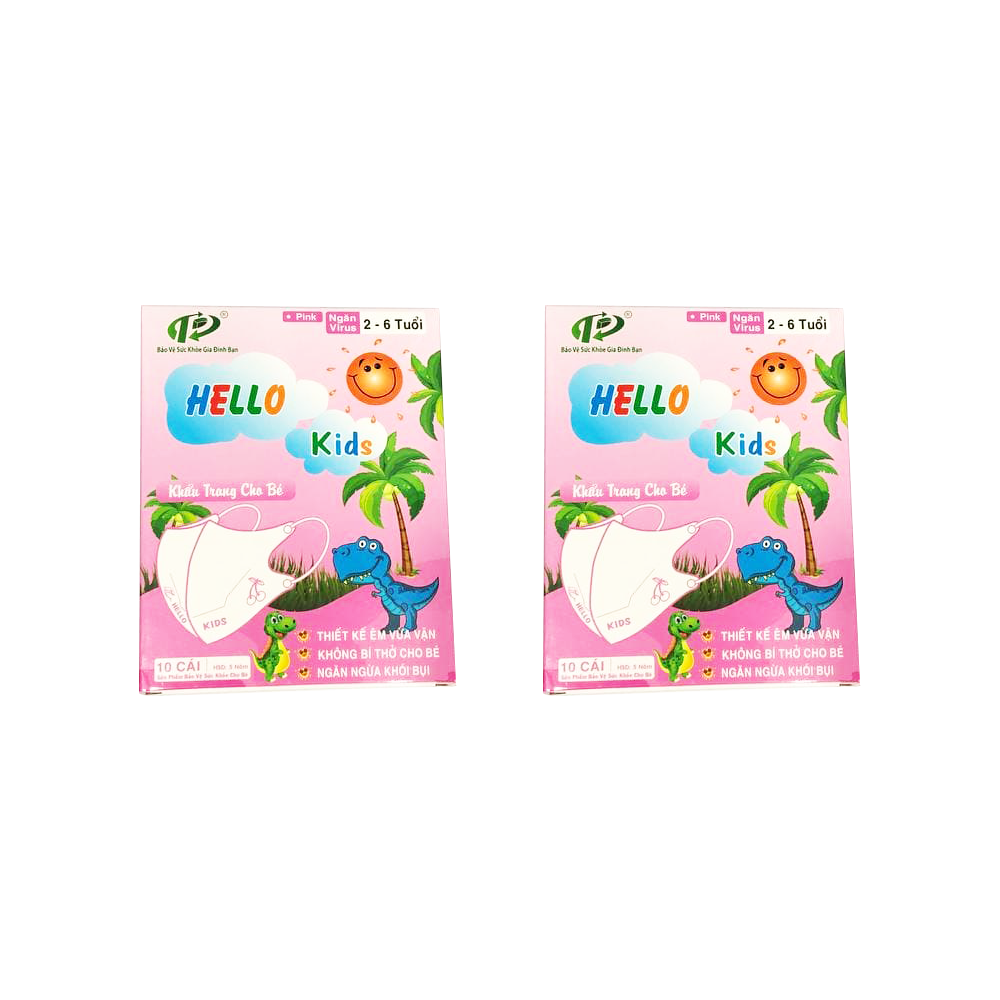 Khẩu trang 3D Hello Kids cho bé (hộp 10 cái)