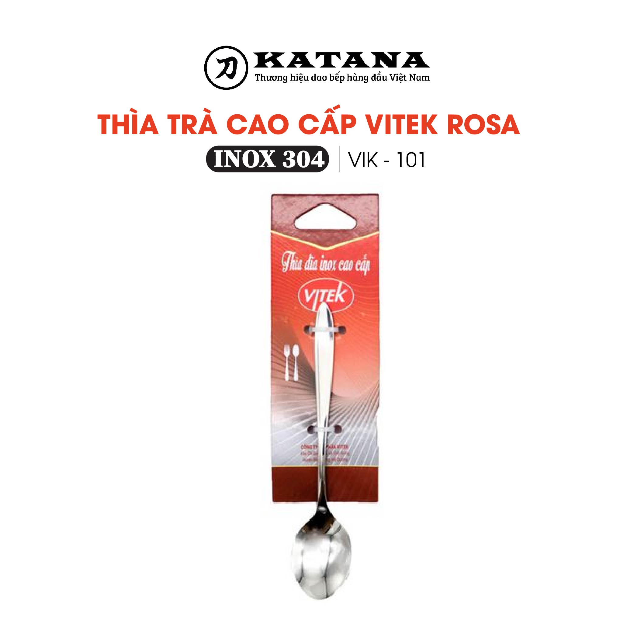 Thìa trà inox cao cấp vitek rosa - thìa inox 304 cỡ nhỏ