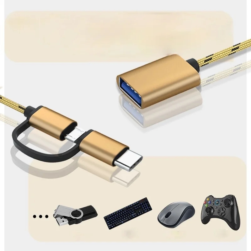 USB 3.0 OTG adapter cable, Type-C Micro USB to USB 3.0 interface, phone charging cable, phone converter, 2-in-1
