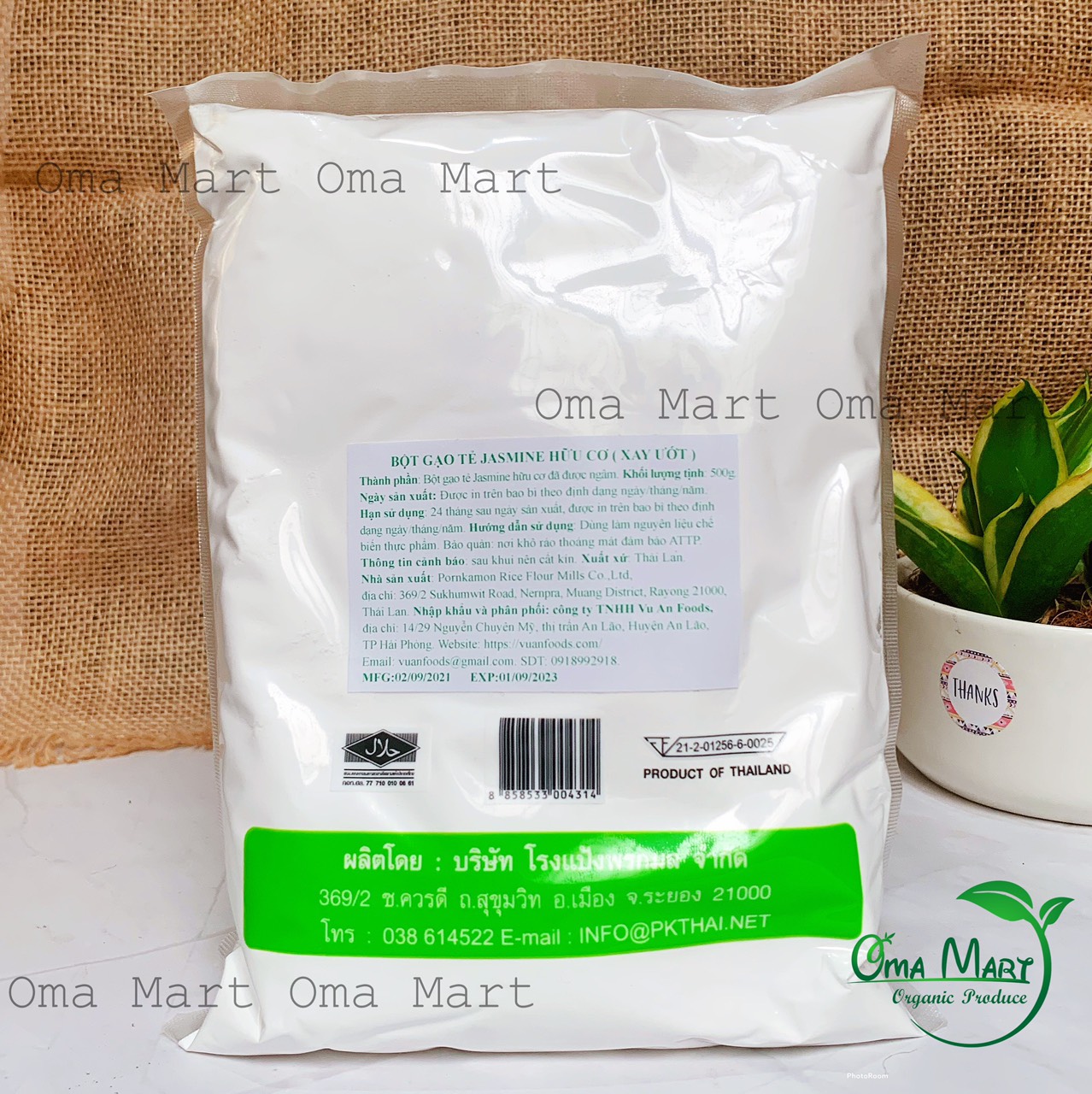 Bột gạo tẻ Jasmine Hữu Cơ ( Xay Ướt ) Thái Lan 500g