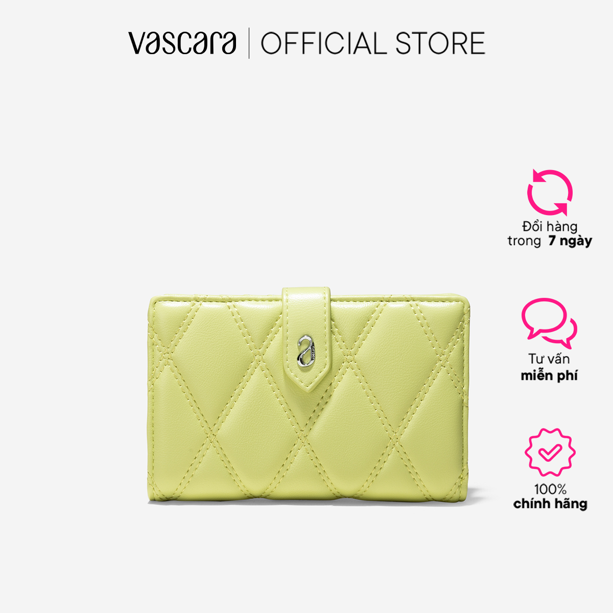 [Voucher 10% | 12.12] Vascara Ví Mini May Chần Bông Hình Thoi - WAL 0284