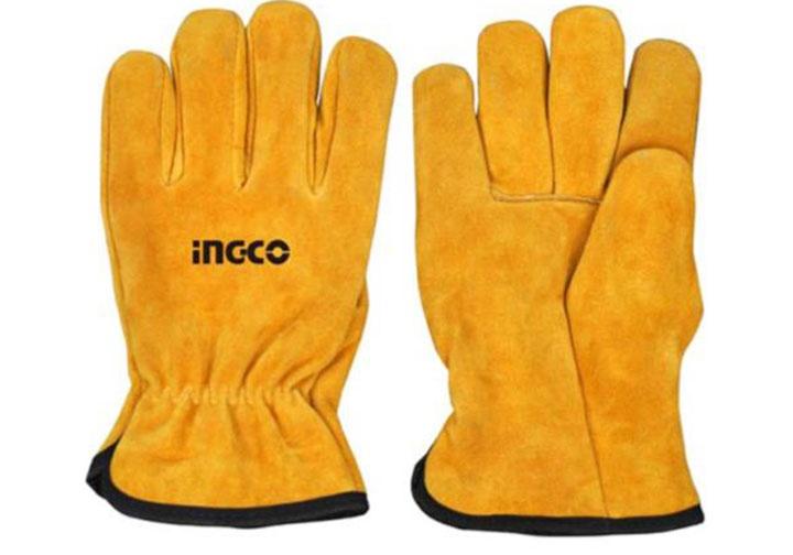 10inch Găng tay vải da INGCO HGVC02(Yellow Full)