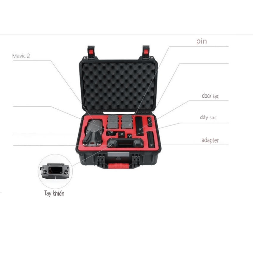 Vali Mavic 2 full combo và smart controller - chuyên dụng - PGYtech - cao cấp - High end professional suicase for Mavic 2 with Smart Controller – PGYtech - Hàng chính hãng - An toàn tiện lợi - Dễ di chuyển.