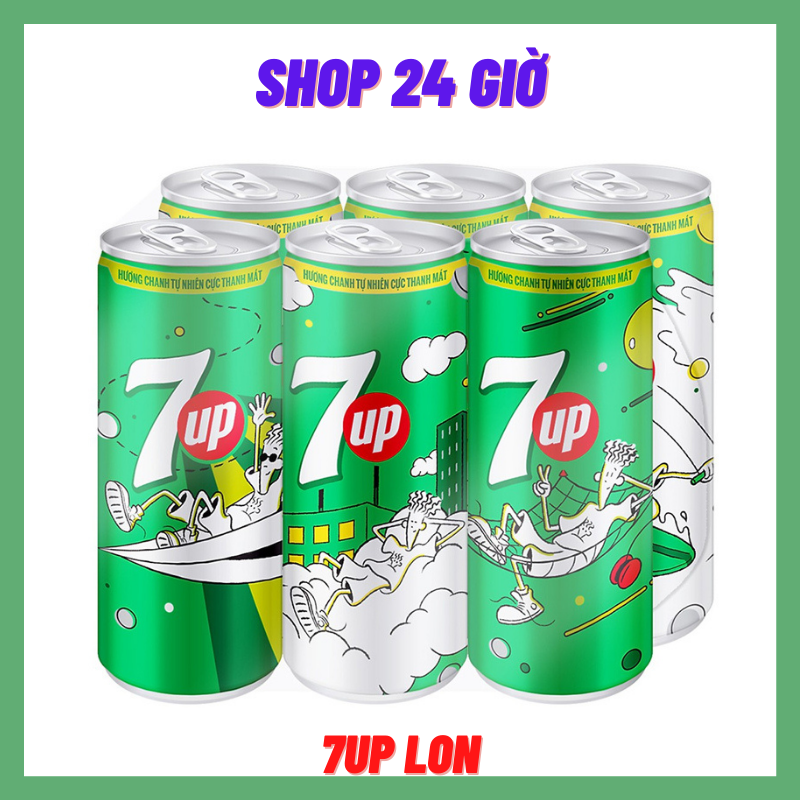 Nước ngọt 7 up 1 lốc 6 lon - shop 24 giờ
