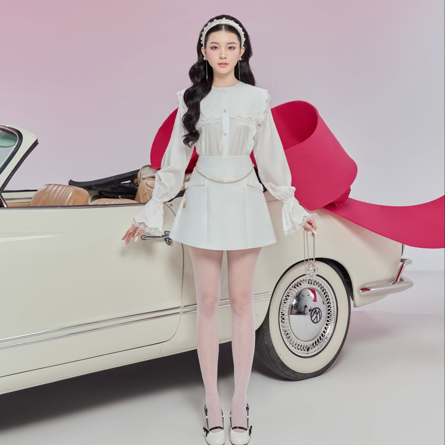 Carli Shirt - Áo sơ mi lụa phối ren