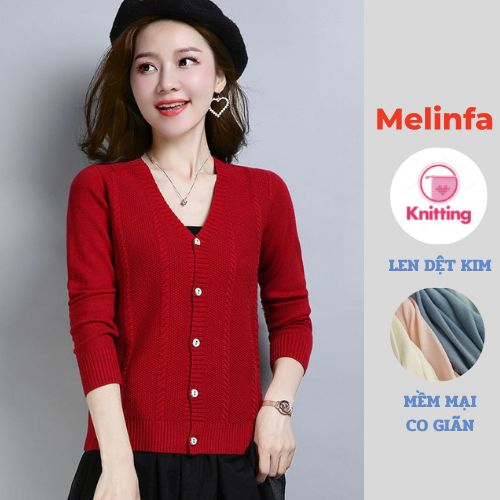Áo len cardigan nữ, áo khoác len mở cúc nữ kiểu dáng basic chất len mềm mịn co giãn thoải mái mã A0207