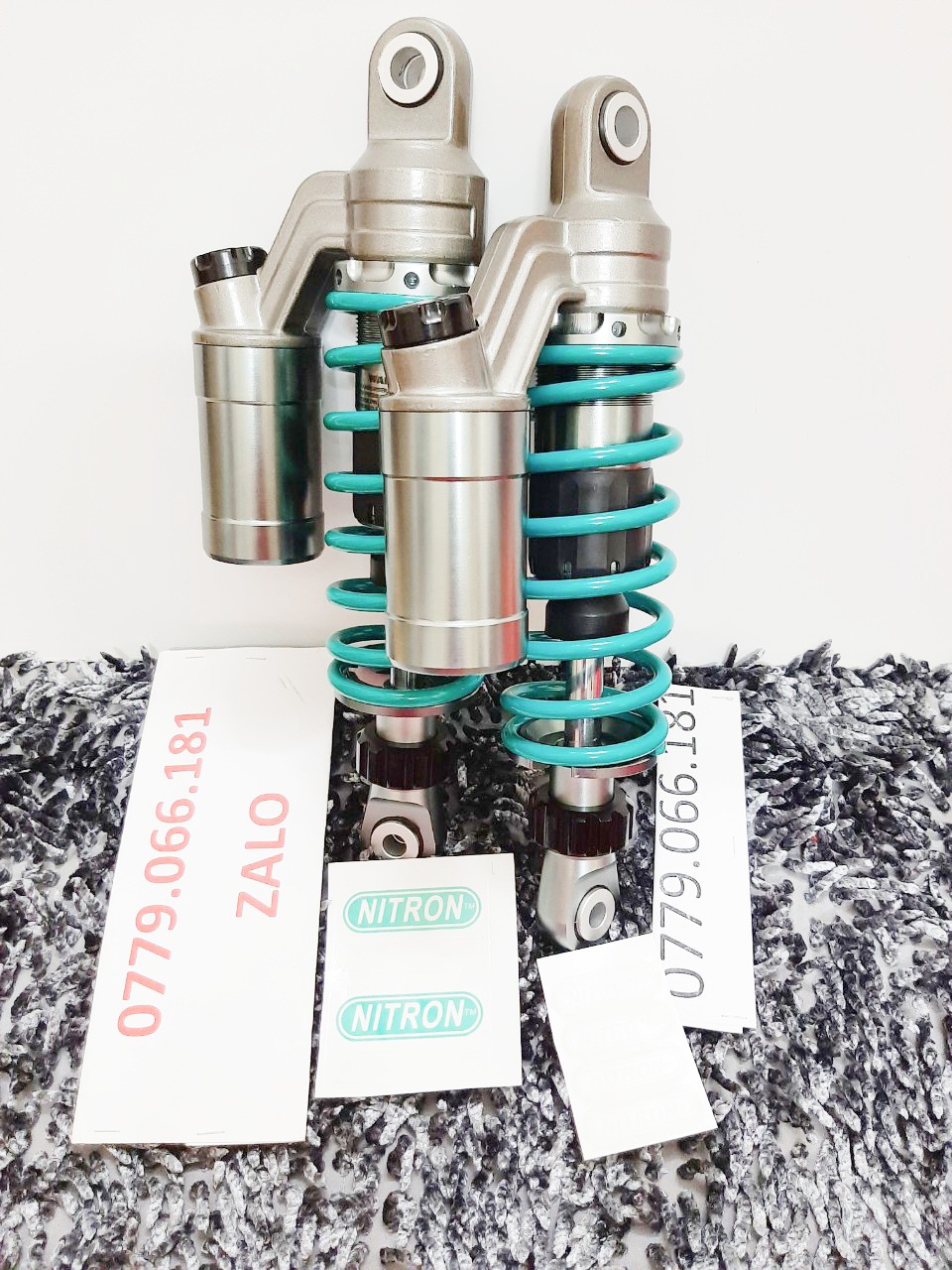 CẶP PHUỘC NITRON BÌNH DẦU XÁM  MỚI Y HÌNH GẮN VỨA SIRIUS TAURUS JUPITER