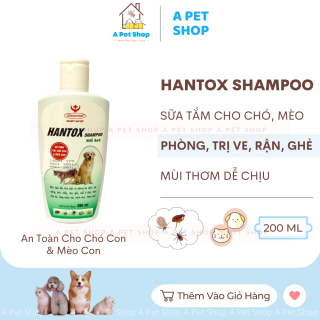 [Mẫu mới] Sữa tắm diệt và phòng ve bọ chét ghẻ cho chó mèo Hantox Shampoo 200ml - a pet shop thumbnail