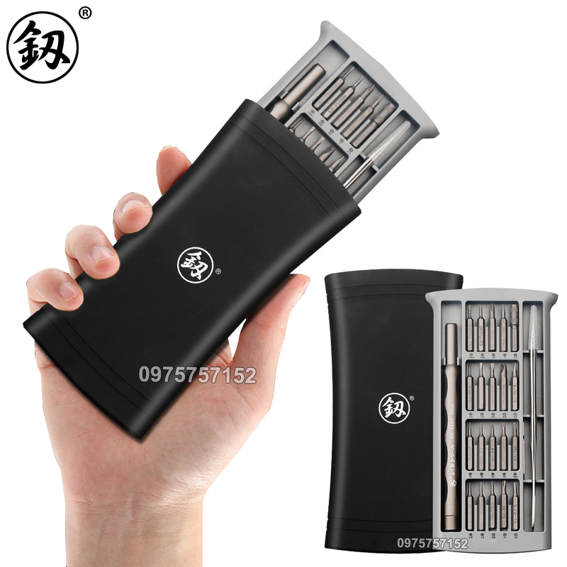 Bộ tua vít đa năng Nhật Bản Fukuoka FO-9207, bộ tô vít 23 trong 1 bỏ túi, đầu vít từ tính có hút nam châm, chất liệu thép S2 cao cấp, độ cứng cao, tua vít sửa chữa các loại điện thoại Iphone, Android, sửa chữa máy tính, laptop, Mac