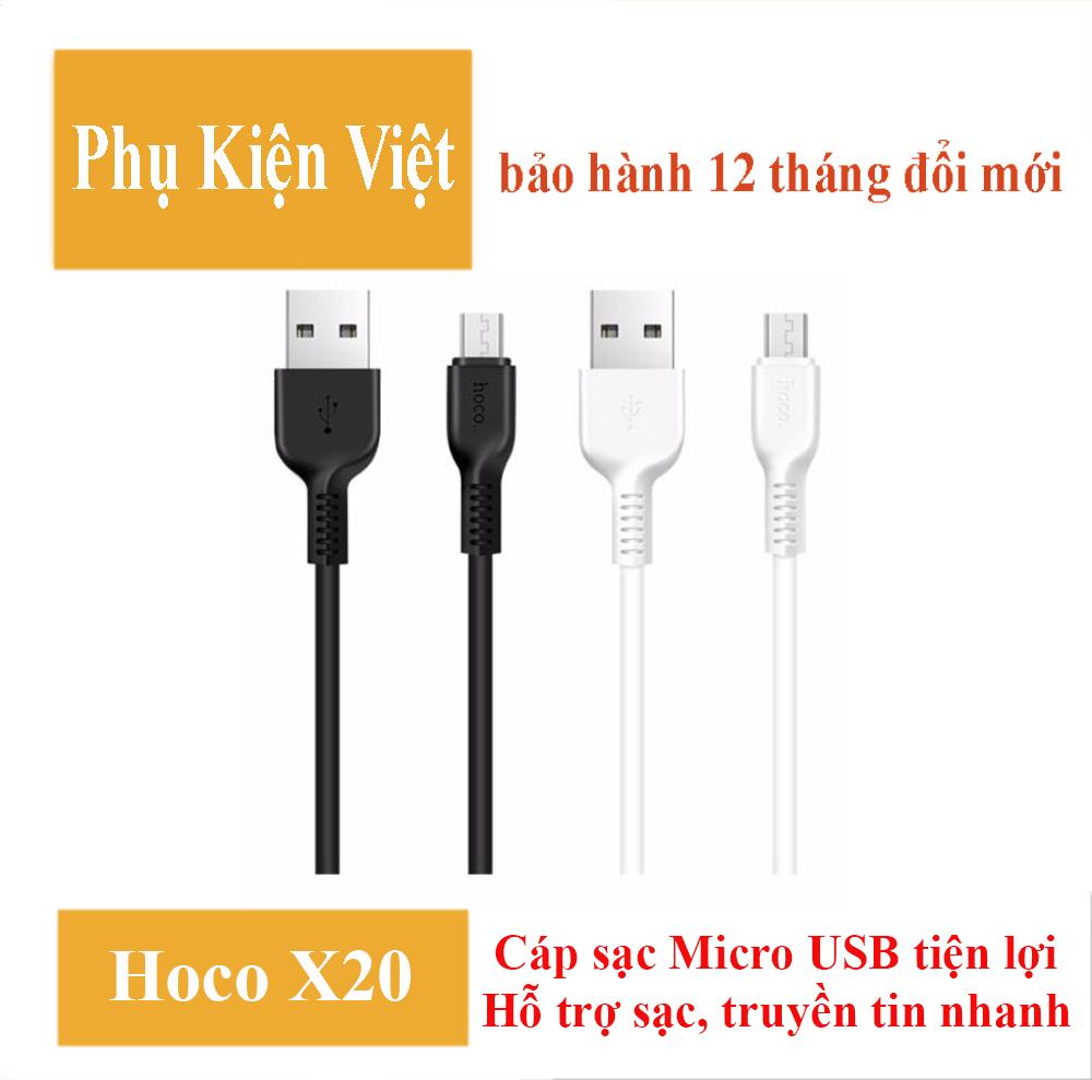 Cáp sạc Micro USB Hoco X20 hỗ trợ sạc nhanh tiện lợi.