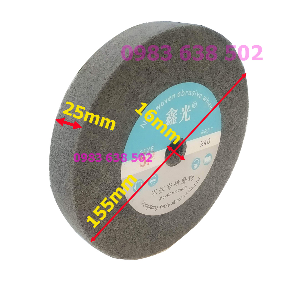 Bánh mài nỉ đường kính 300 lõi 20mm chiều dầy 25mm để mài bóng inox hoặc mài bóng thép và kim loại.