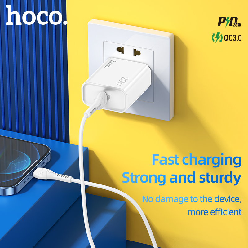Bộ sạc nhanh Hoco HK29 kèm cáp TypeC to TypeC 20W (Trắng) - Nhất Tín Computer