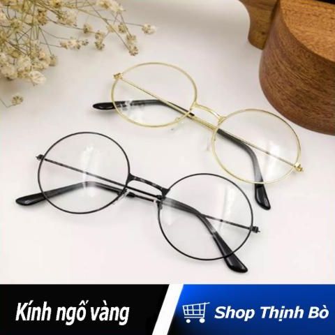 [GIÁ SỈ] Mắt Kính NGỐ NOBITA TRÒN Thời Trang (Vàng)