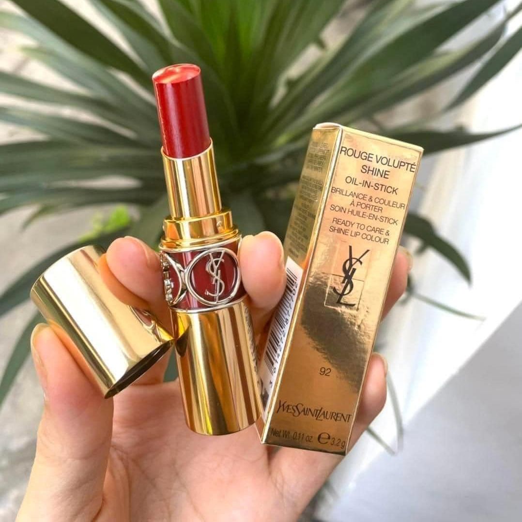 FULLBOX / FULLSIZE - Son YSL Volupte Shine 92 - TONE ĐỎ DÂU CHERRY