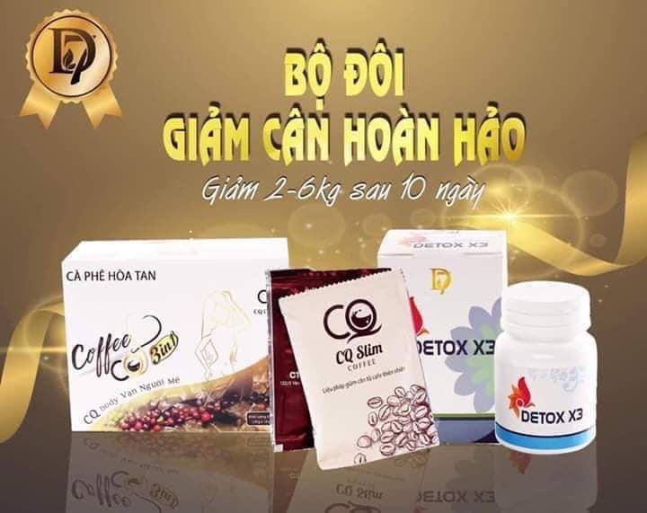 HCMCombo CAFE GIẢM CÂN CQ SLIM COFFEE THAILAND VÀ DETOX X3