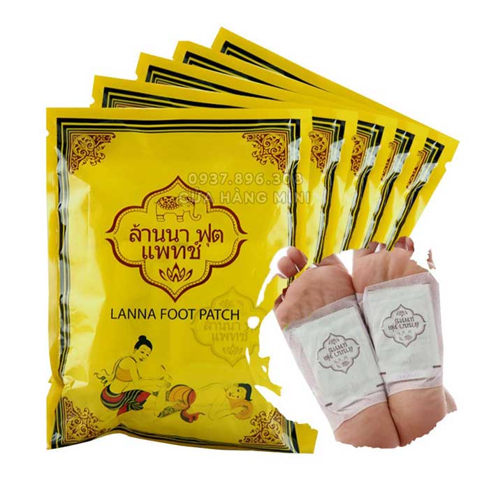【FREESHIP】 Combo 10 Miếng Dán Thải Độc Chân Thái Lan Lanna Foot Patch