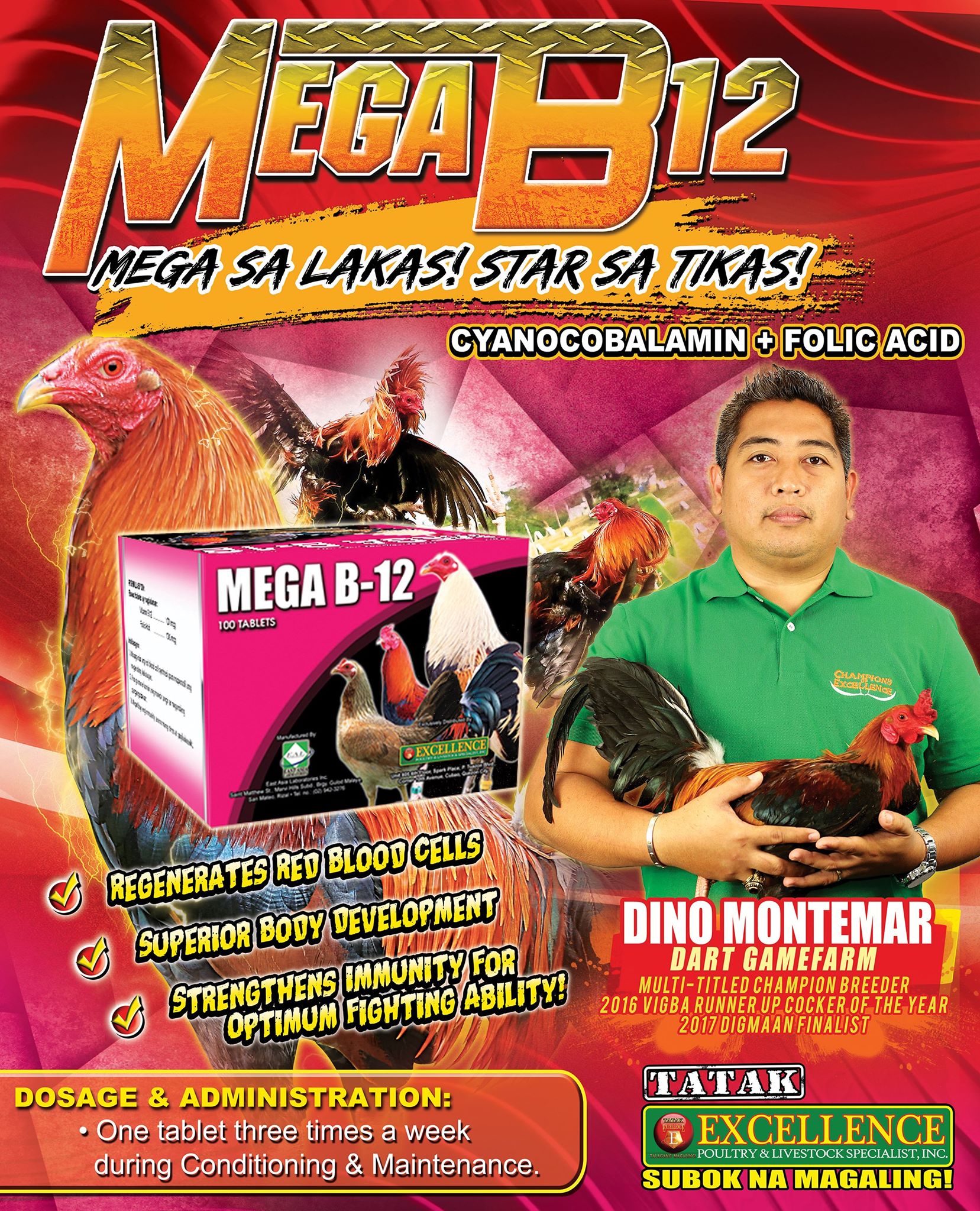 [BD] [ GIÁ RẺ LẠI CÒN FREESHIP ] B12 MEGA dinh dưỡng cho gà đá 1 VỈ 10 VIÊN
