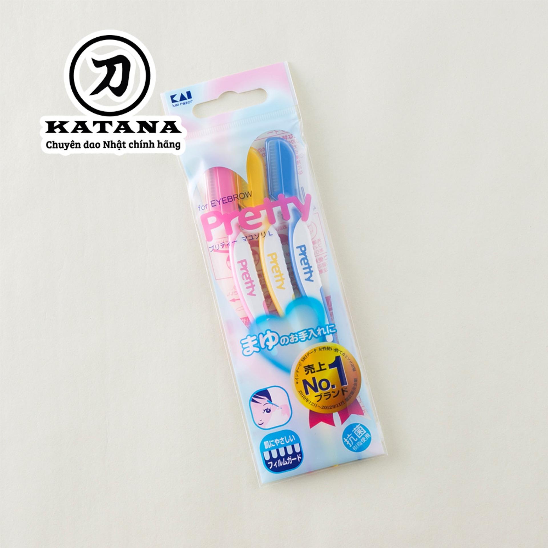 Dao cạo lông mày Nhật Bản Pretty Eyebrow - Bộ 3 chiếc